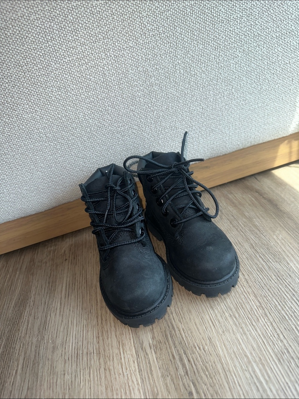 Timberland Black Lace-Up Nubuck Combat Boots